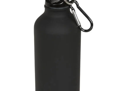Oregon Matte Trinkflasche 400 ml, Schwarz, mit Karabiner, Praktisch TK Gruppe® Grosshandel 