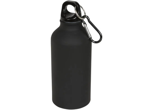 Oregon Matte Trinkflasche 400 ml, Schwarz, mit Karabiner, Praktisch TK Gruppe® Grosshandel 
