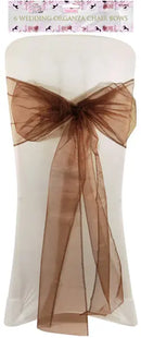 Organza Stuhlschleife Schokoladenfarbe, 22 cm x 3 m - Dekorative Hochzeit & Event Stuhldekoration TK Gruppe® Grosshandel 