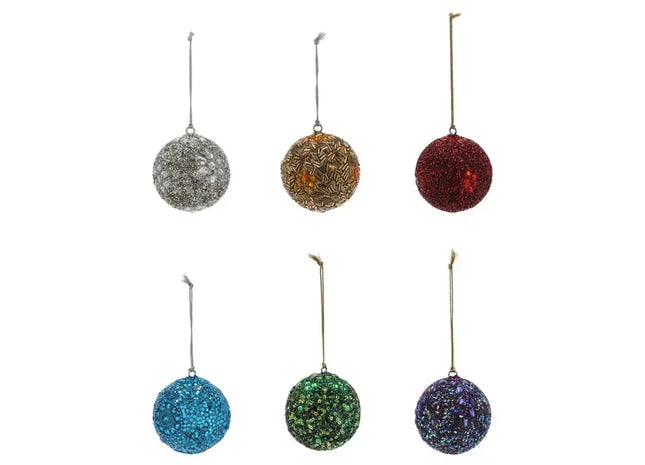 Orientalisches Set Große Hängekugeln, 6 Stück, Silber, 8cm TK Gruppe® Grosshandel 