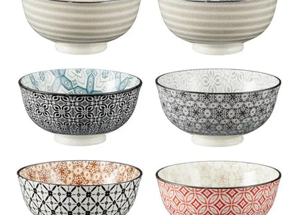 Ornament-Schalen Set, Tief, 6 Stück, Durchmesser ca. 12cm, Dekorative Servierschalen TK Gruppe® Grosshandel 