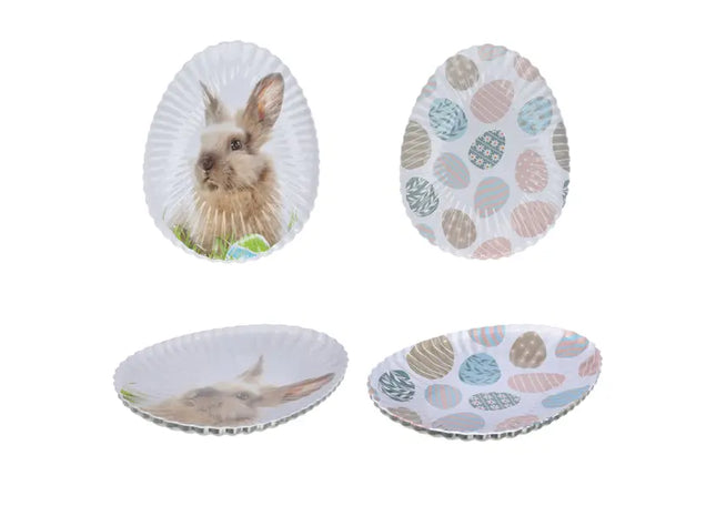 Oster-Gebäckteller Set, 2 Stück, Dekorative Servierplatten, 18x24cm TK Gruppe® Grosshandel 