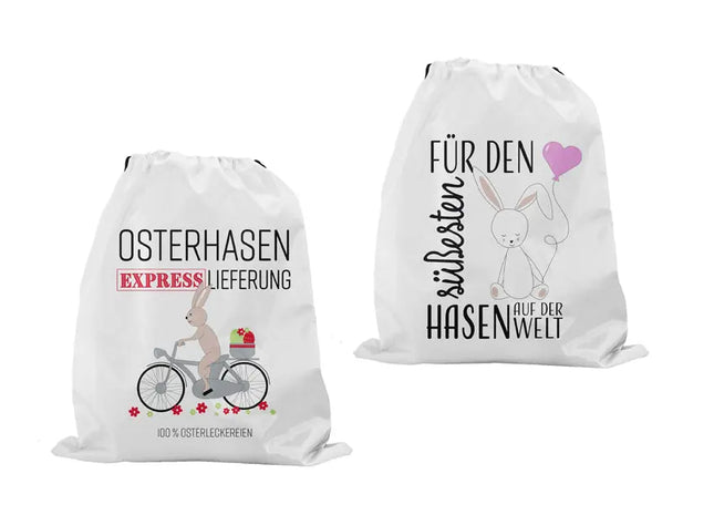 Oster-Geschenkbeutel, 2er-Set, Sortierte Designs, 22x30 cm, Frühlingsmotive TK Gruppe® Grosshandel 