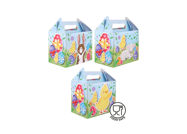 Oster-Lunchbox, 14 L x 9,5 B x 12 H cm – 3 verschiedene Designs, Thema Frühlingsfarben für Kinder TK Gruppe® Grosshandel 