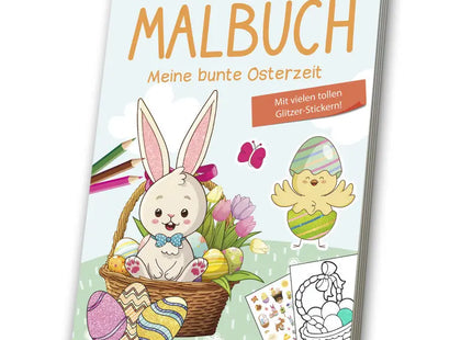 Oster-Malbuch mit Glitzer-Stickern für Kreativen Malspaß TK Gruppe® Grosshandel 