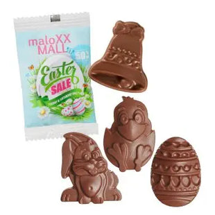 Oster Schoko-Figuren in klassischer Folie mit individuellem Druck, Ideal als Festgeschenk TK Gruppe® Grosshandel 