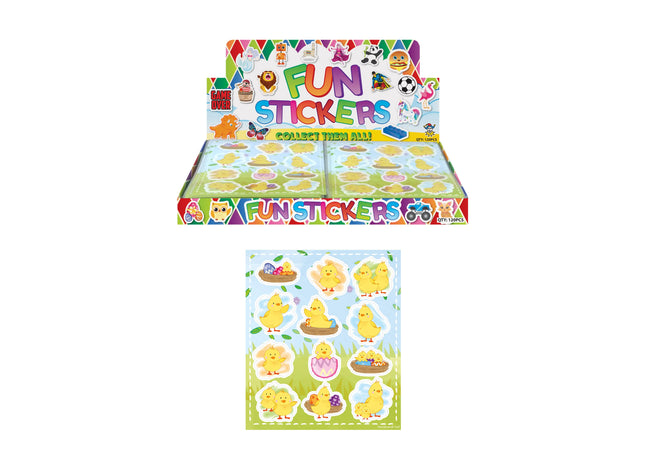 Osteraufkleber Küken 10 x 11,5 cm – 12 Stück pro Karte, fröhliche Frühlingsdekorationen TK Gruppe® Grosshandel 