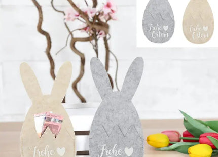 Osterei Filz-Geschenktaschen mit Hasenohren, 4er-Set - Verspielte Osterbeutel TK Gruppe® Grosshandel 