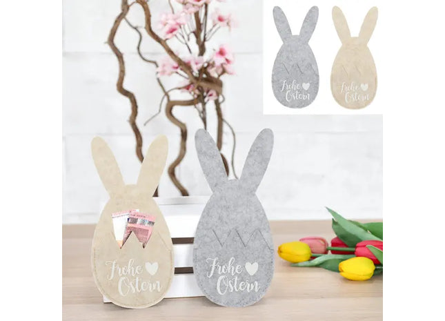 Osterei Filz-Geschenktaschen mit Hasenohren, 4er-Set - Verspielte Osterbeutel TK Gruppe® Grosshandel 