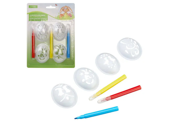 Ostereier Gestaltungs-Set – 7-teilige Schablonen für kreative Bemalung TK Gruppe® Grosshandel 