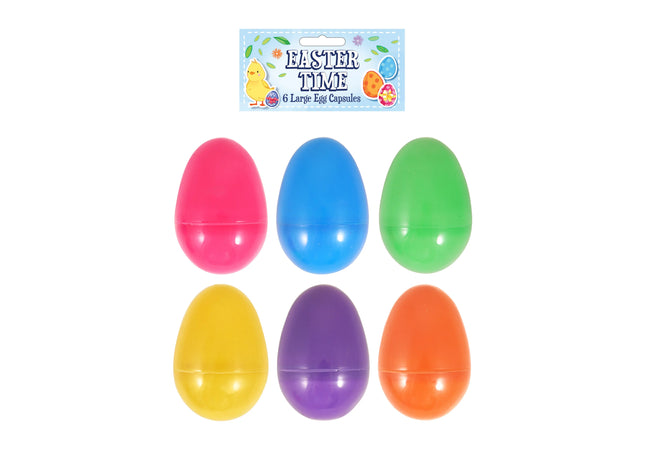Ostereier-Kapseln 8 cm – 6 verschiedene Farben, Überraschungsspielzeug für den Frühling TK Gruppe® Grosshandel 