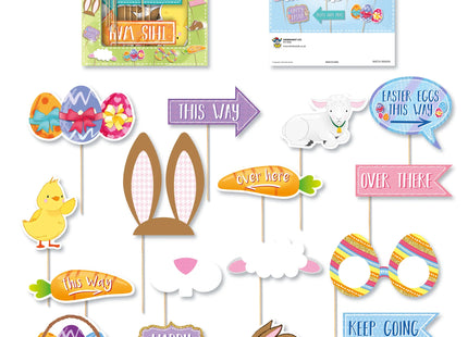 Osterjagd-Dekoration mit Stab, verschiedene Designs – ideal für Party und Spiele TK Gruppe® Grosshandel 