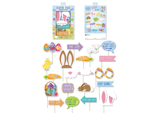 Osterjagd-Dekoration mit Stab, verschiedene Designs – ideal für Party und Spiele TK Gruppe® Grosshandel 