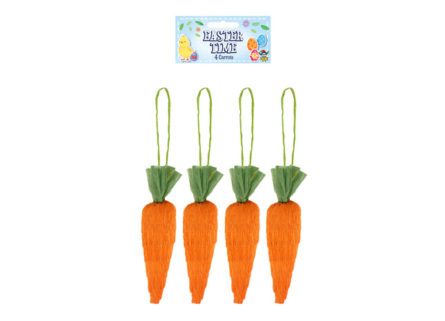 Osterkarotten 6,5 cm x 2 cm mit grünem Papierseil – dekorative Karottendekorationen TK Gruppe® Grosshandel 