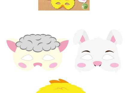 Ostermasken aus Papier – 3 verschiedene Designs, Partygeschenke für Kinder TK Gruppe® Grosshandel 