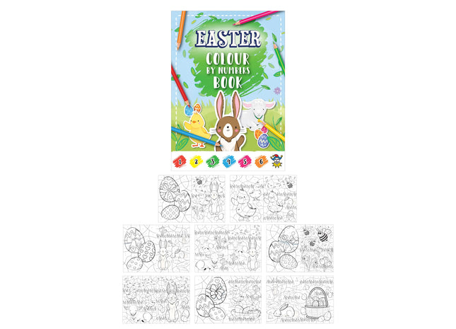 Ostern-Malen-nach-Zahlen-Buch – 10,5 cm x 14,5 cm, 16 Seiten. Lustige Malaktivitäten für Kinder TK Gruppe® Grosshandel 