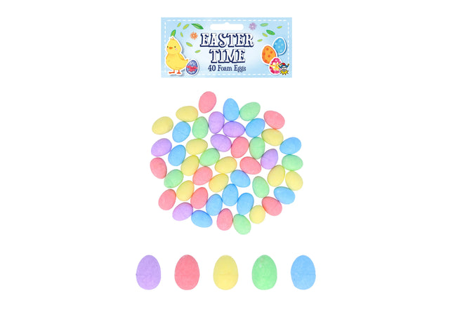 Osterset Schaumstoffeier 2,5 cm x 1,5 cm – 5 verschiedene Pastellfarben, Bastelmaterialien für Ostern TK Gruppe® Grosshandel 