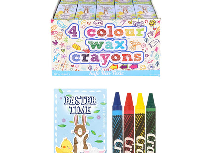 Osterwachsmalstifte 4 Stück in Box 8 cm – Buntes Zeichenzubehör für Kinder TK Gruppe® Grosshandel 