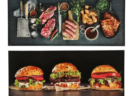 Outdoor Canvas Bilder BBQ, 2er-Set, 80x35 cm – Grill-Wandkunst | Stilvolle Outdoor-Deko TK Gruppe® Grosshandel 