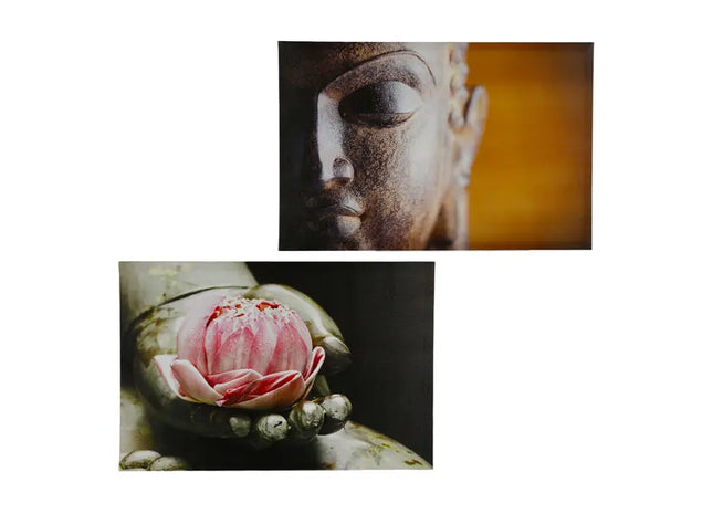 Outdoor Canvas Bilder Buddha, 2er-Set, 60x40 cm – Zen-Wandkunst | Spirituelle Deko TK Gruppe® Grosshandel 