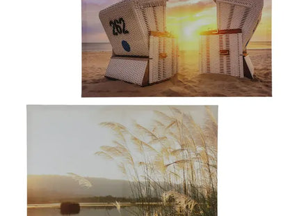 Outdoor Canvas Bilder Sylt, 2er-Set, 60x40 cm – Küsten-Wandkunst | Stilvolle Nautik-Deko TK Gruppe® Grosshandel 