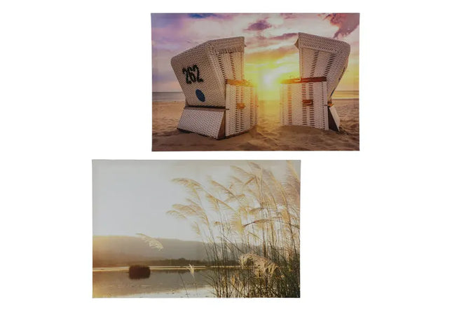 Outdoor Canvas Bilder Sylt, 2er-Set, 60x40 cm – Küsten-Wandkunst | Stilvolle Nautik-Deko TK Gruppe® Grosshandel 