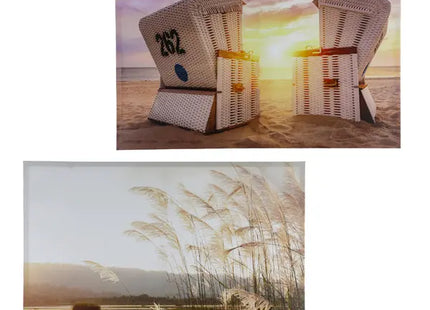 Outdoor Canvas Bilder Sylt, 2er-Set, 90x60 cm – Küsten-Wandkunst | Stilvolle Nautik-Deko TK Gruppe® Grosshandel 