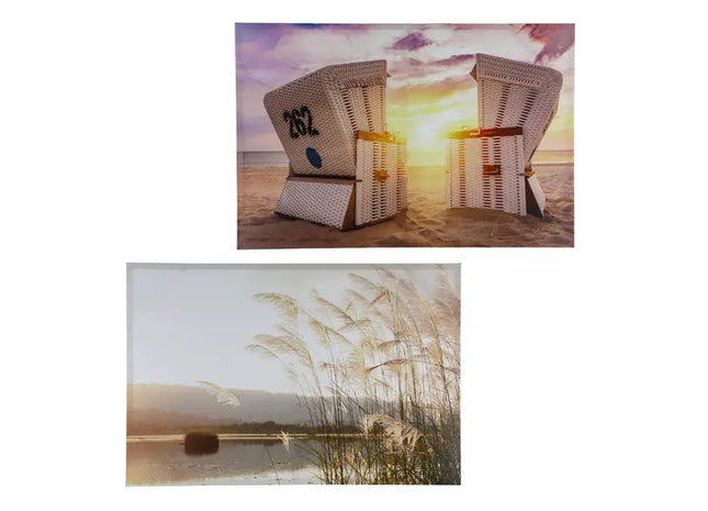 Outdoor Canvas Bilder Sylt, 2er-Set, 90x60 cm – Küsten-Wandkunst | Stilvolle Nautik-Deko TK Gruppe® Grosshandel 
