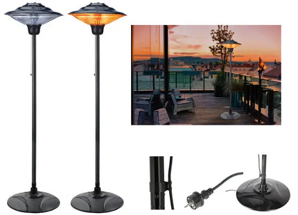 Outdoor Heizpilz mit Sockel, ca. 200cmH, 1500W - Genießen Sie gemütliche Abende auf Ihrer Terrasse TK Gruppe® Grosshandel 