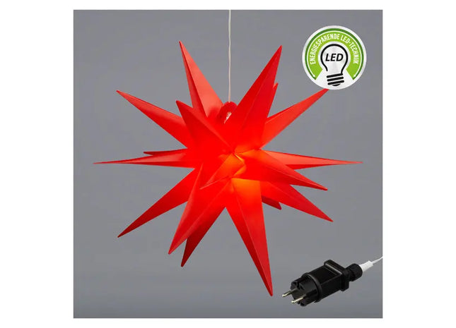 Outdoor-fähiger Falt-LED-Stern, SMD, Karminrot, Groß, Ca. 60cmD - Leuchtende Festliche Dekoration TK Gruppe® Grosshandel 