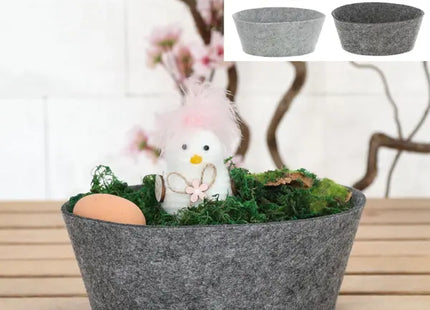Ovale Filz Osterkörbe | Set aus 4 | Frühlingsdeko | Ca. 23cm x 20cm | Festliche Aufbewahrung TK Gruppe® Grosshandel 