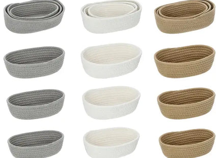 Ovale Flechtkörbe zur Aufbewahrung, 3er-Set, Vielseitig TK Gruppe® Grosshandel 