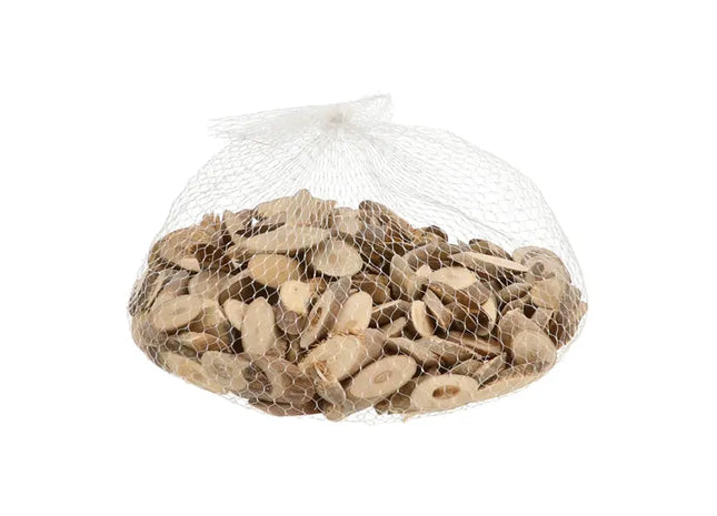 Ovale Mini Holzscheiben Streudeko, Natürlich, im Netz, ca. 250g TK Gruppe® Grosshandel 