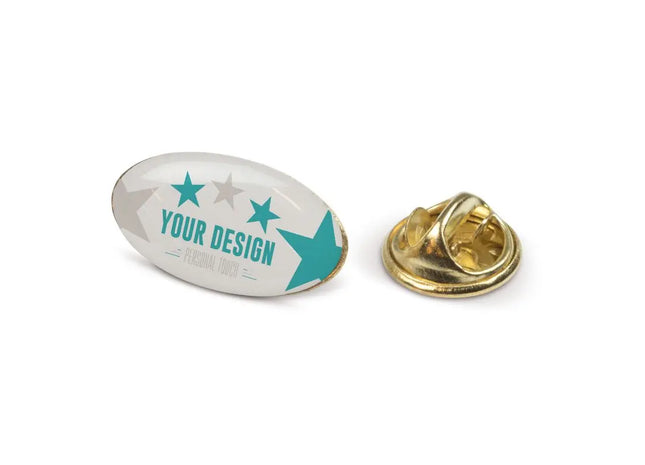 Ovaler Metall Pin 20x12mm in Gold Satin - Elegantes Accessoire für jeden Anlass TK Gruppe® Grosshandel 