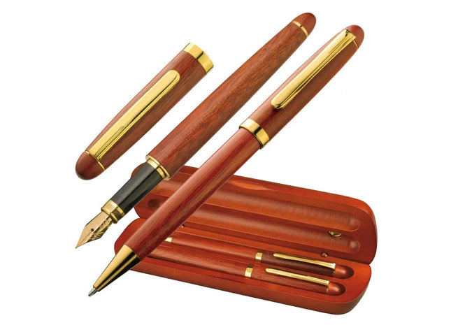 Oxford Holz Schreibgeräte-Set - Elegantes Braun TK Gruppe® Grosshandel 