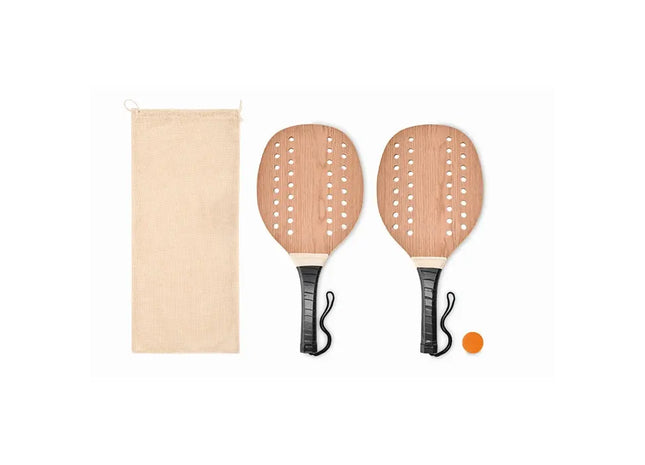 PALAS Beachball Spiel aus Rosenholz – Edles und elegantes Strandspiel TK Gruppe® Grosshandel 