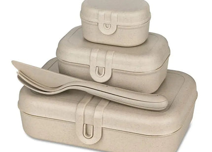 PASCAL READY Lunchbox Set with Cutlery - Nature Desert Sand, Complete, Durable Meal Kit TK Gruppe® Grosshandel 
