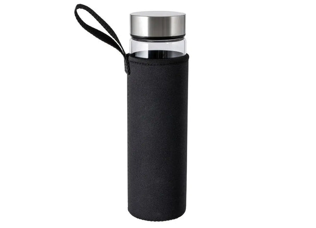 PEARLAND Elegante Glasflasche, 500ml, Silber-Transparent TK Gruppe® Grosshandel 
