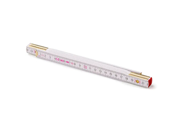 PERFECT 5 Holzmaßstab 1m mit Stahlfedern in Weiß – Robust & Elegant TK Gruppe® Grosshandel 