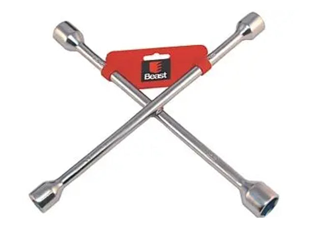 PKW-KREUZSCHLUSSEL : Hochwertiger PKW-Kreuzschlüssel - Multi-Funktions Radschlüssel für schnellen Reifenwechsel TK Gruppe® Grosshandel 