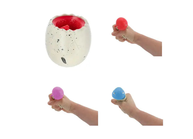 POP Quetschfiguren Dinoei, 3er Set, Stressabbau Spielzeug, 6x6cm TK Gruppe® Grosshandel 