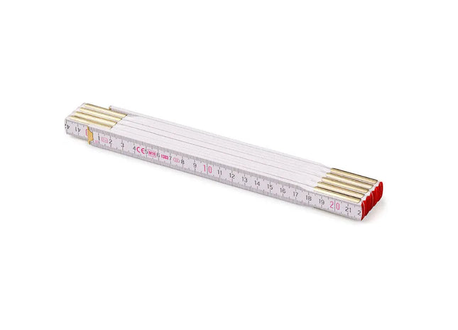 PROFI 10 Holz-Zollstock mit Stahlfedern und verdeckten Nieten - 2m - weiß Präzise & langlebig TK Gruppe® Grosshandel 