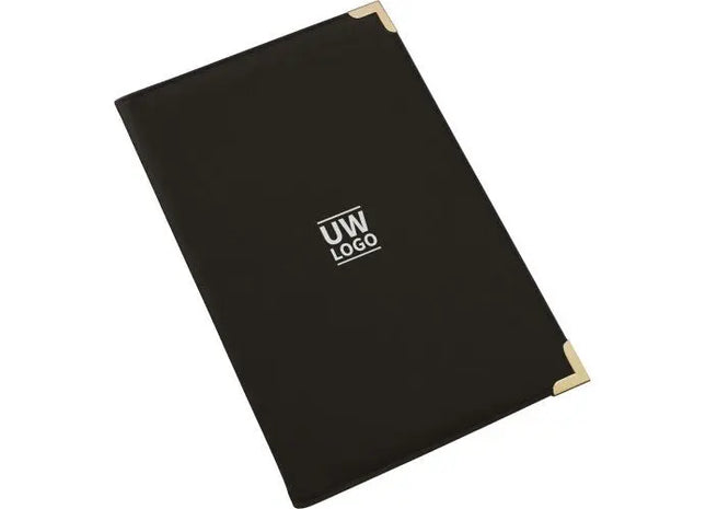 PU-Konferenzmappe Jovita mit Metallecken – elegant schwarz TK Gruppe® Grosshandel 