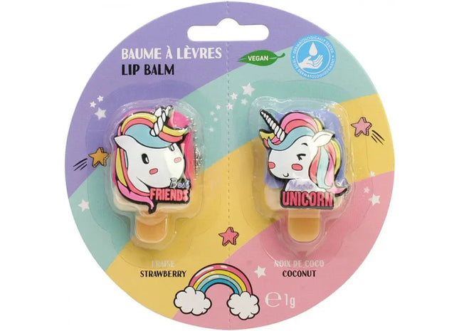 PUCKER POP Einhorn Lippenbalsam, 2er-Set auf Karte – Magisch & Pflegend TK Gruppe® Grosshandel 