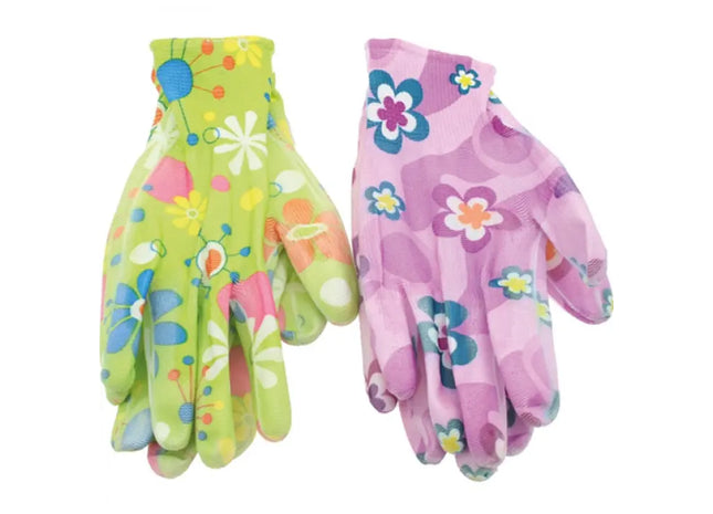 Frauen Gartenhandschuhe aus Polyester/PU, 2er-Pack in verschiedenen Farben - Robust & Bequem TK Gruppe® Grosshandel 