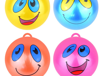 PVC-Kugel 25 cm, 80 g – Smelly Smile Face mit Haken, 4 verschiedene Farben TK Gruppe® Grosshandel 