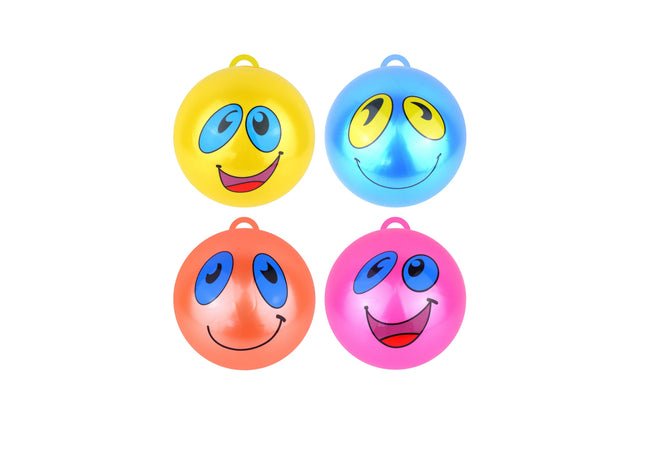 PVC-Kugel 25 cm, 80 g – Smelly Smile Face mit Haken, 4 verschiedene Farben TK Gruppe® Grosshandel 