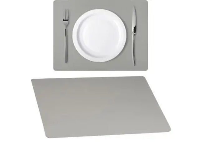 PVC Tischunterlage - Silbergrau: Schützt Oberflächen, rutschfest, langlebig, pflegeleicht, stilvolles Design TK Gruppe® Grosshandel 