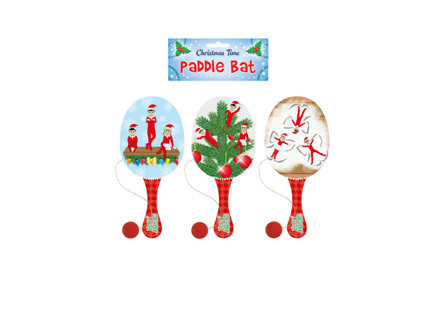 Paddle-Schläger Elfin, Rund, Holz, 22 cm - 3 verschiedene Designs, Freizeitsport TK Gruppe® Grosshandel 