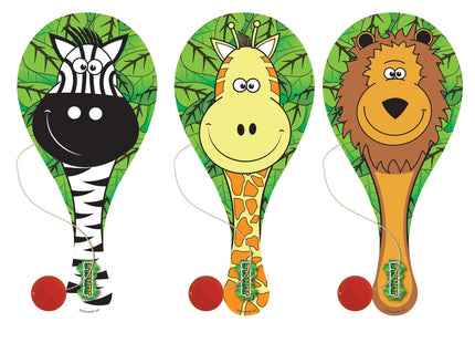 Paddleball-Schläger 'Dschungel', Holz, 22 cm, 3 Varianten - Outdoor-Spielzeug für Kinder TK Gruppe® Grosshandel 